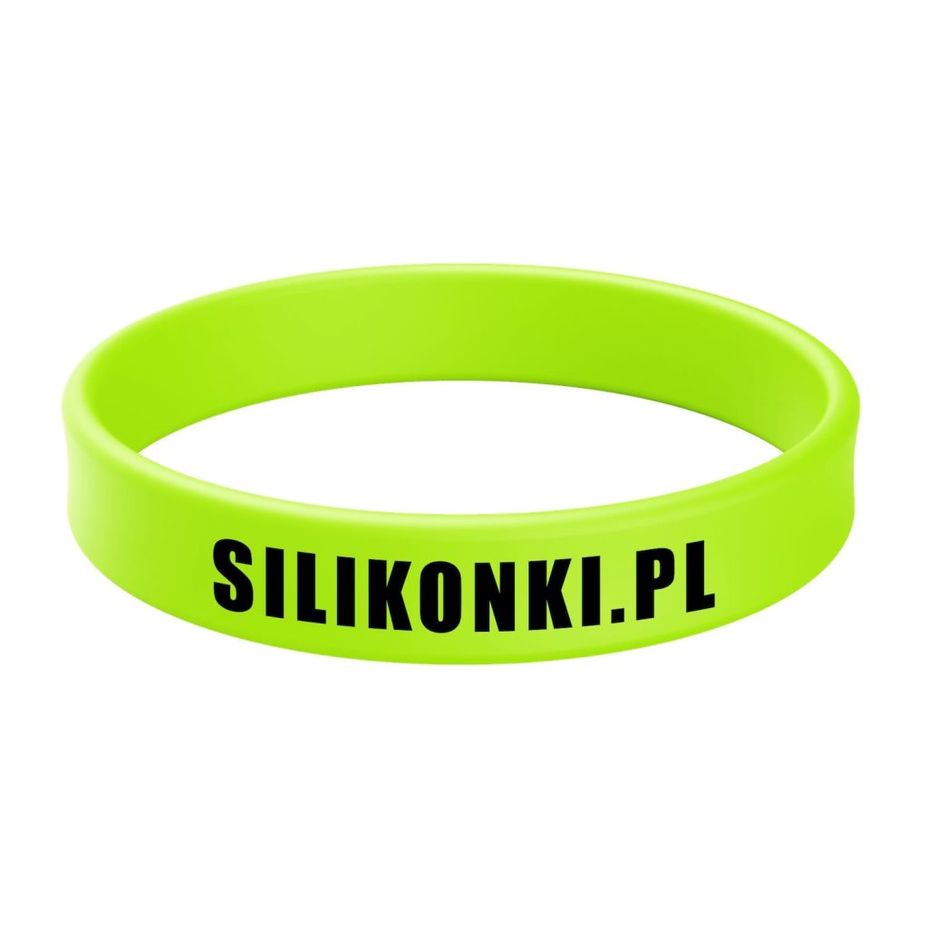 Opaska silikonowa fluorescencyjna z tłoczeniem wypukłym i wypełnieniem w 1 kolorze