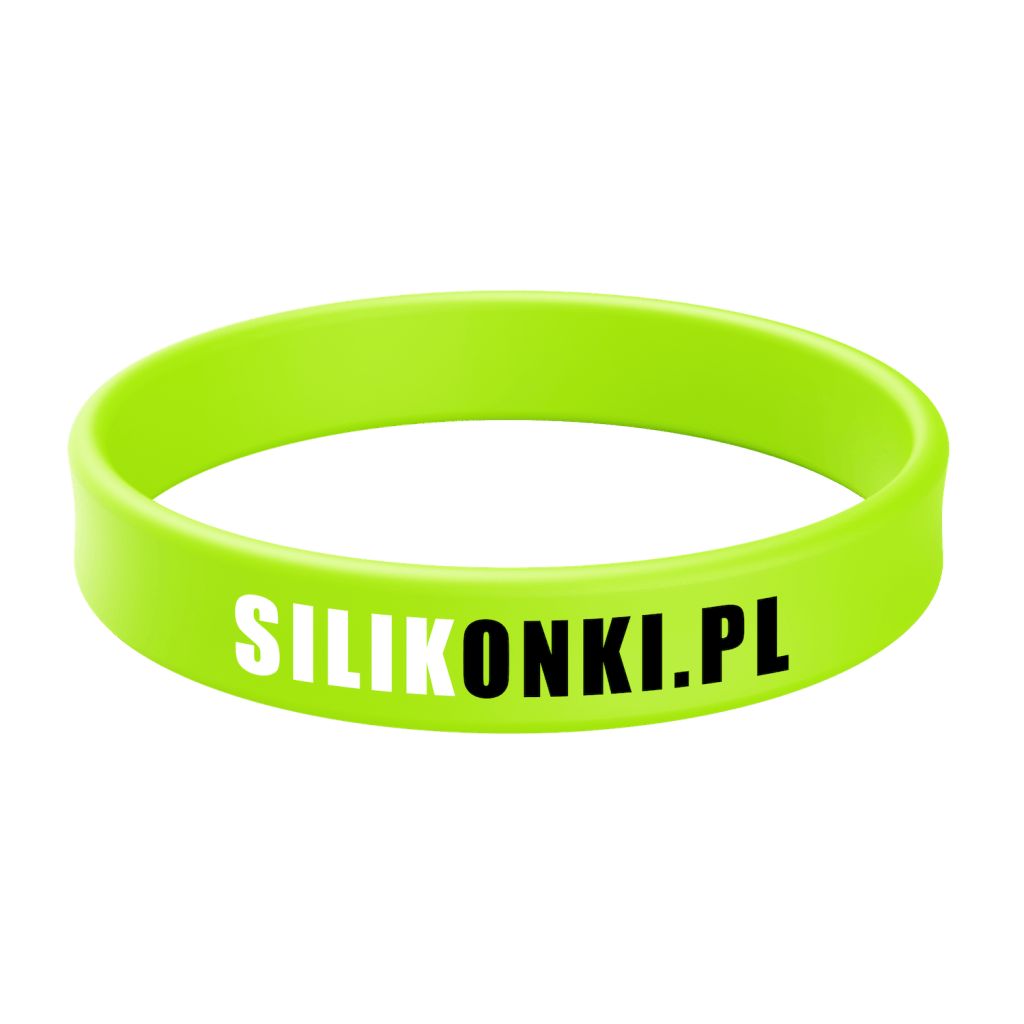 Opaska silikonowa z fluorescencyjna z nadrukiem w 2 kolorach