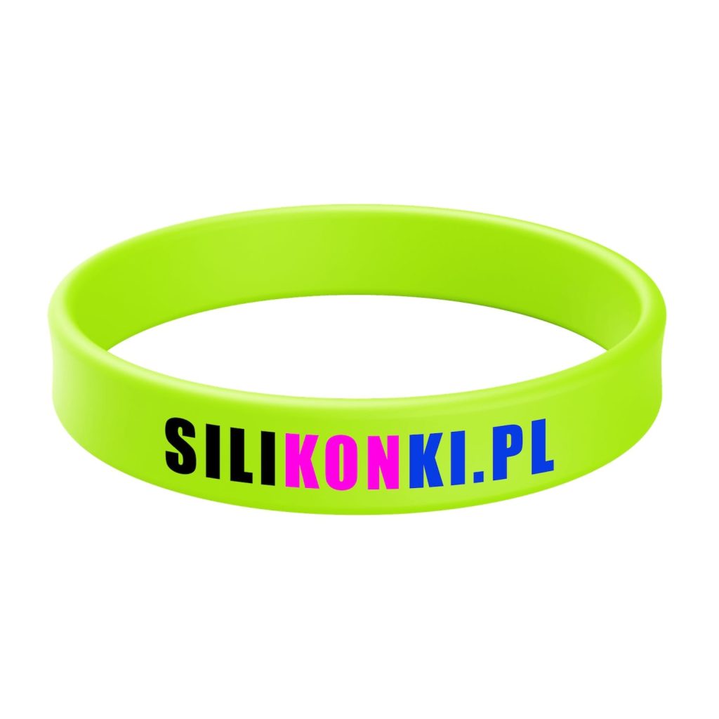 Opaska silikonowa z fluorescencyjna z nadrukiem w 3 kolorach