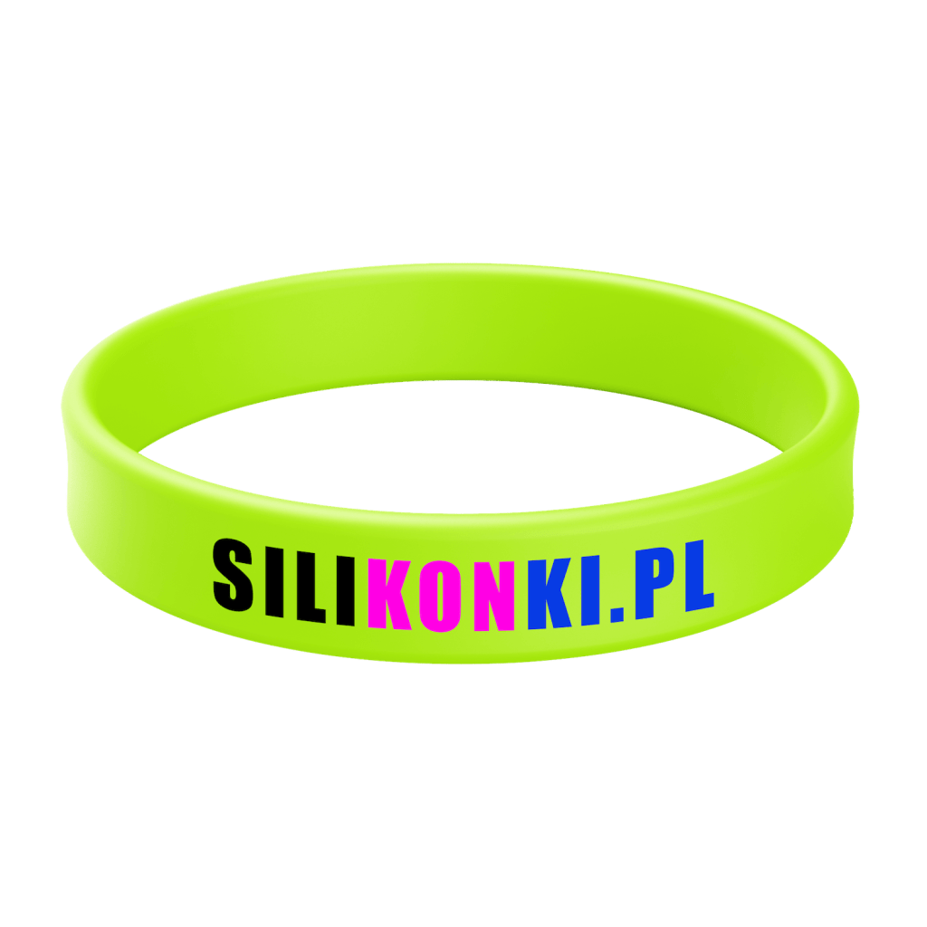 Opaska silikonowa z fluorescencyjna z nadrukiem w 3 kolorach