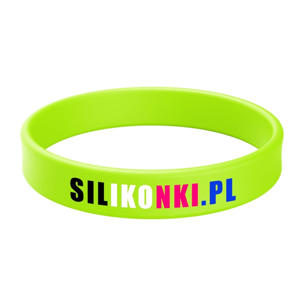 Opaska silikonowa z fluorescencyjna z nadrukiem w 4 kolorach