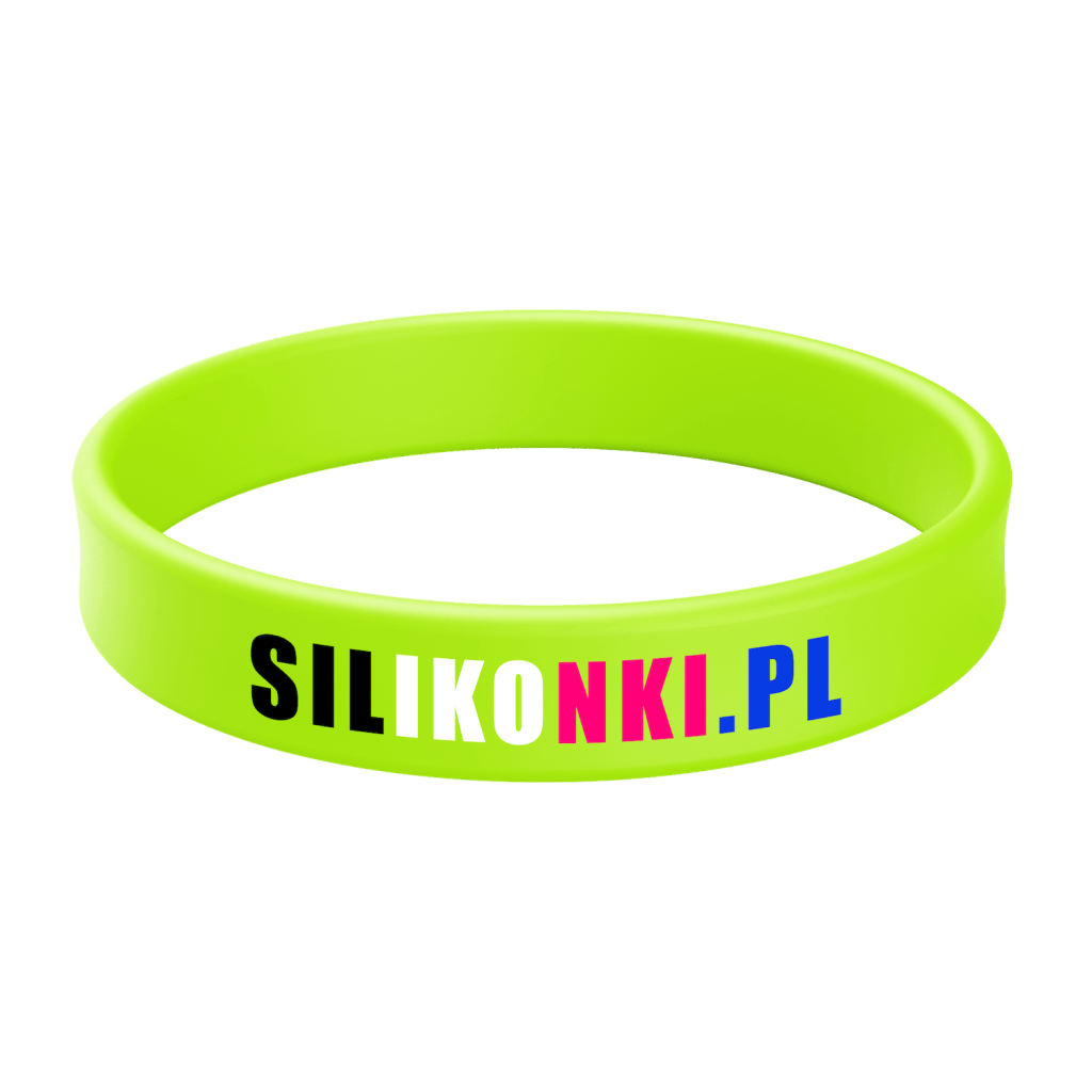 Opaska silikonowa z fluorescencyjna z nadrukiem w 4 kolorach