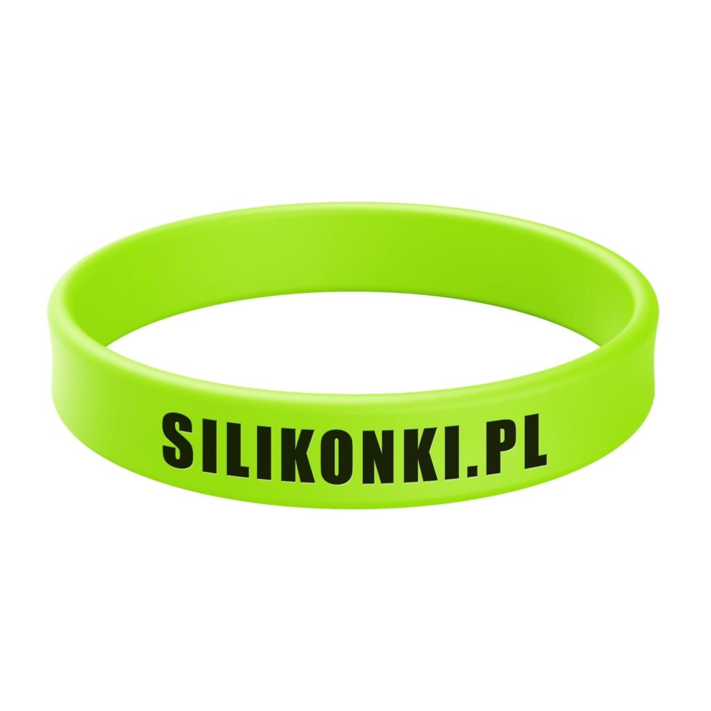 Opaska silikonowa fluorescencyjna z tłoczeniem wklęsłym i wypełnieniem w 1 kolorze