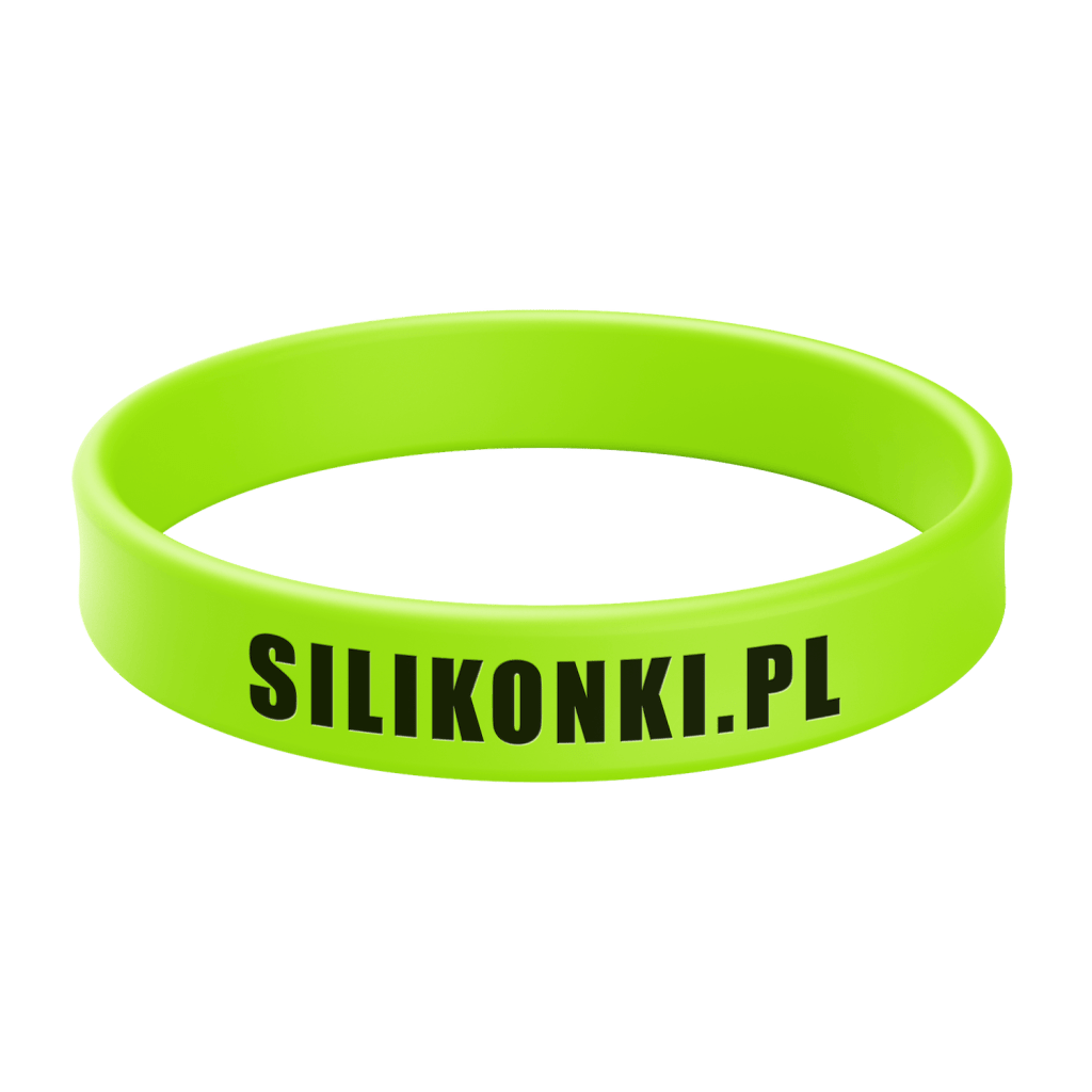 Opaska silikonowa fluorescencyjna z tłoczeniem wklęsłym i wypełnieniem w 1 kolorze