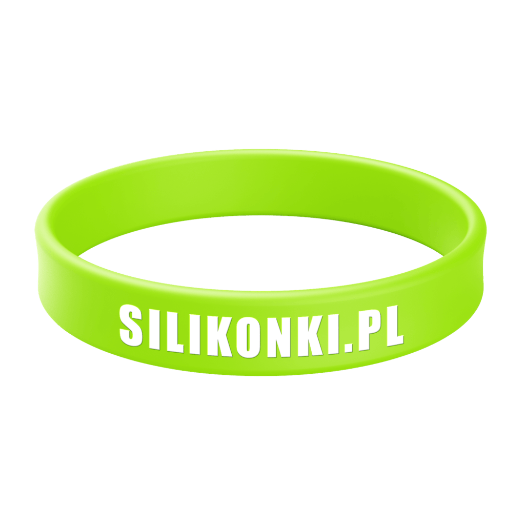 Opaska silikonowa fluorescencyjna z tłoczeniem wypukłym i wypełnieniem w 1 kolorze