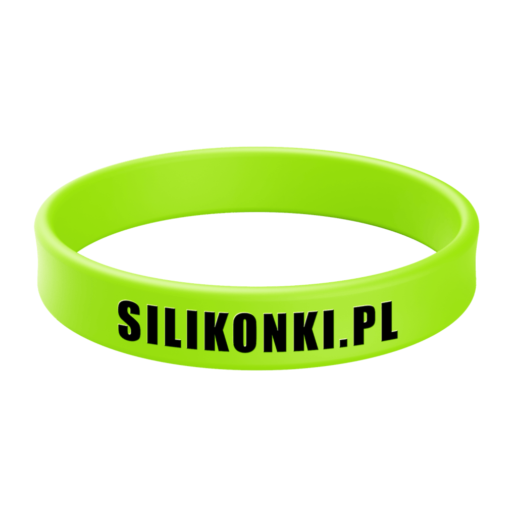 Opaska silikonowa fluorescencyjna z tłoczeniem wypukłym i wypełnieniem w 1 kolorze