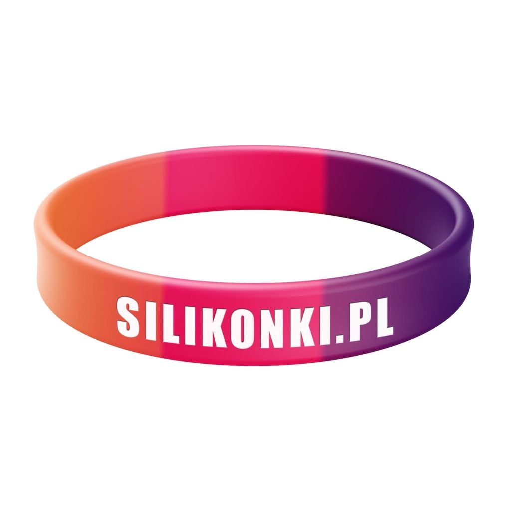 Opaska silikonowa segmentowa z tłoczeniem wklęsłym i wypełnieniem w białym kolorze