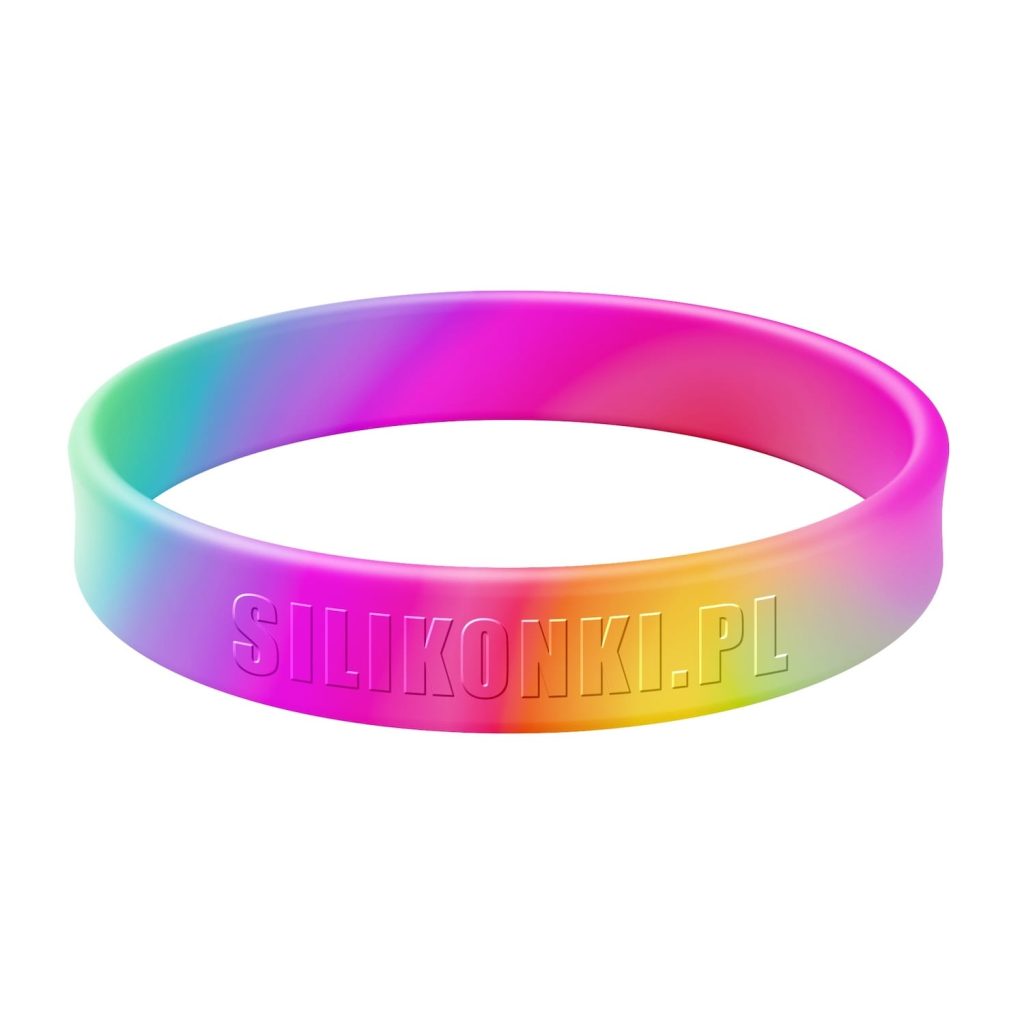 Wielokolorowa opaska silikonowa swirl z tłoczeniem wypukłym