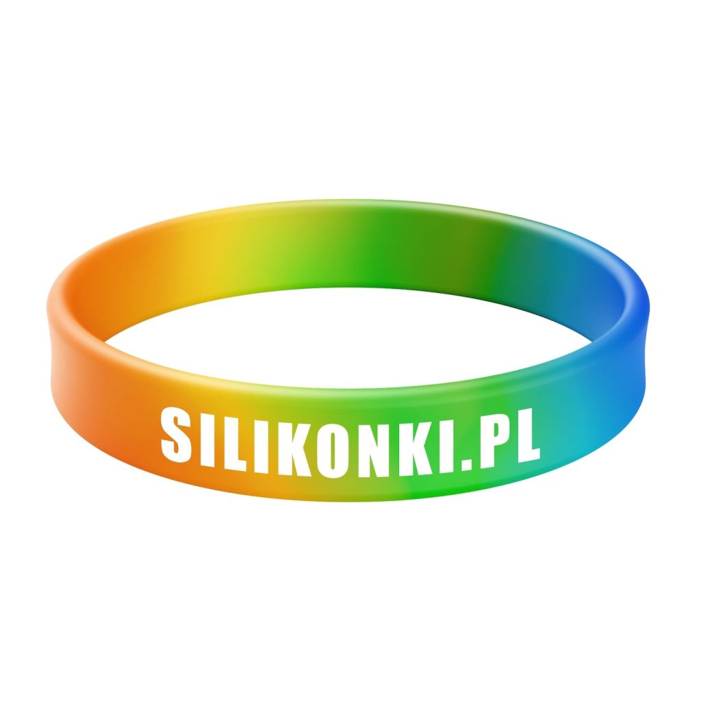 Opaska silikonowa swirl z nadrukiem w 1 kolorze