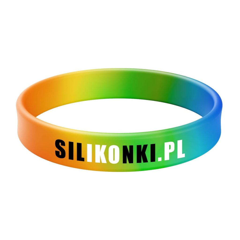Opaska silikonowa swirl z biało czarnym nadrukiem