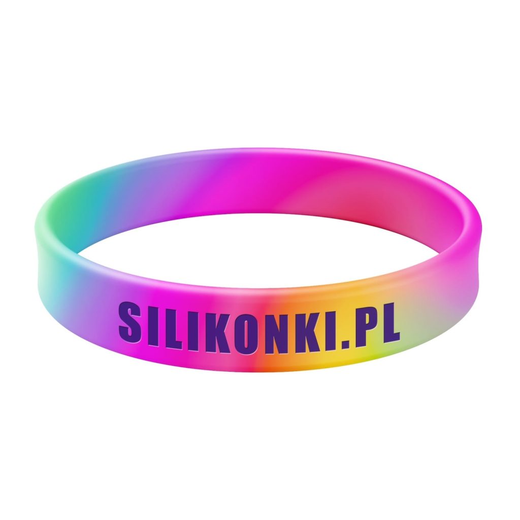 Silikonowa opaska swirl z tłoczeniem wklęsłym i nadrukiem w 1 kolorze