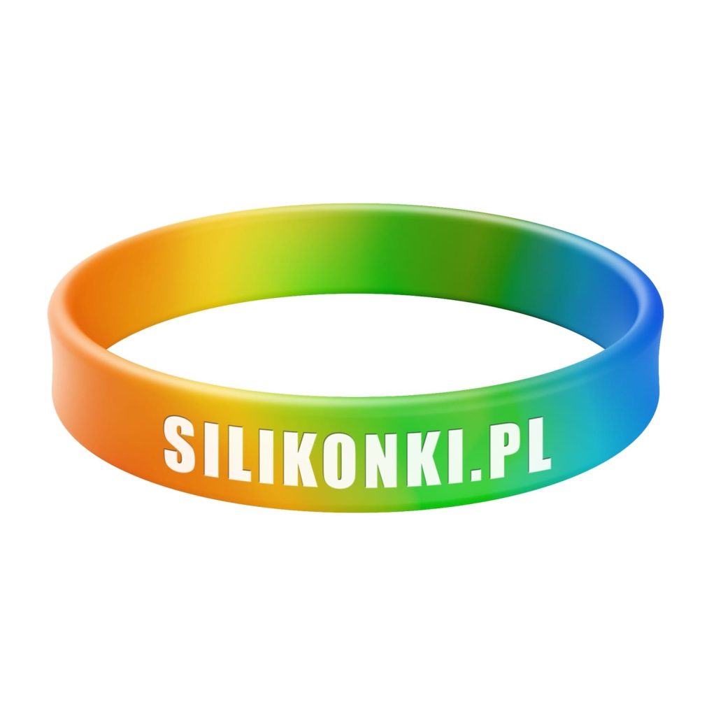 Opaska silikonowa swirl z tłoczeniem wklęsłym i nadrukiem 1 kolor