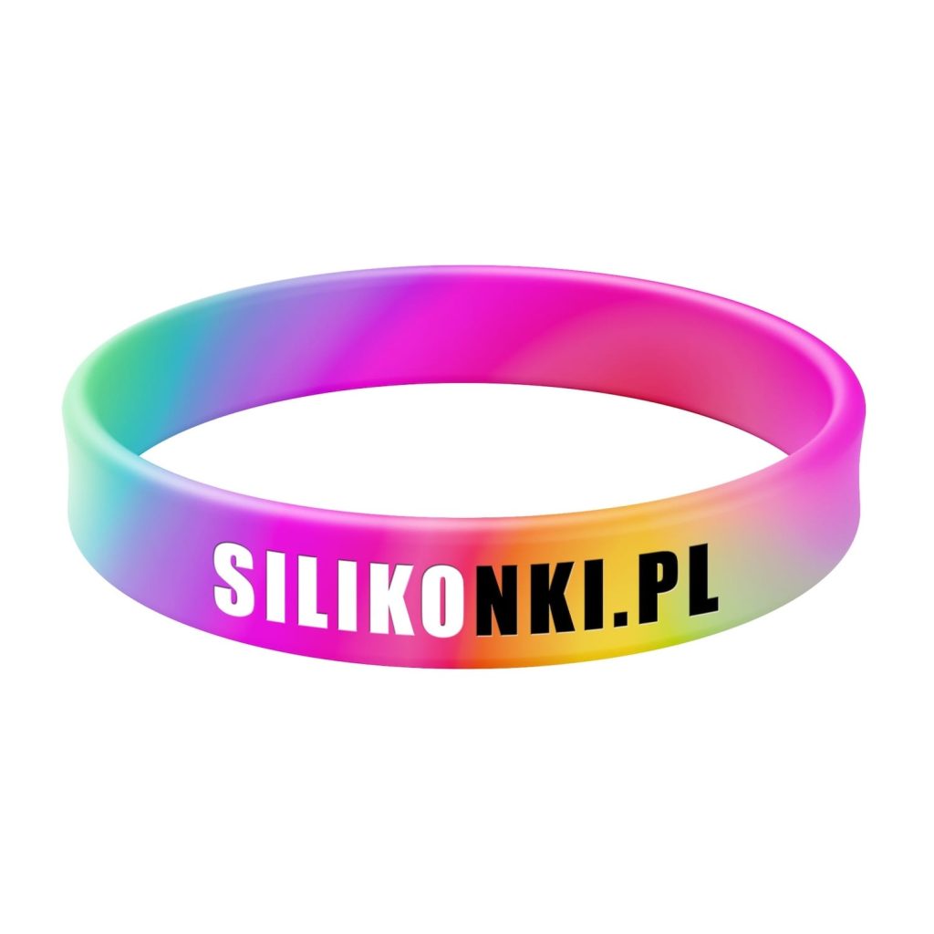 Silikonowa opaska swirl z tłoczeniem wklęsłym i wypełnieniem w 2 kolorach
