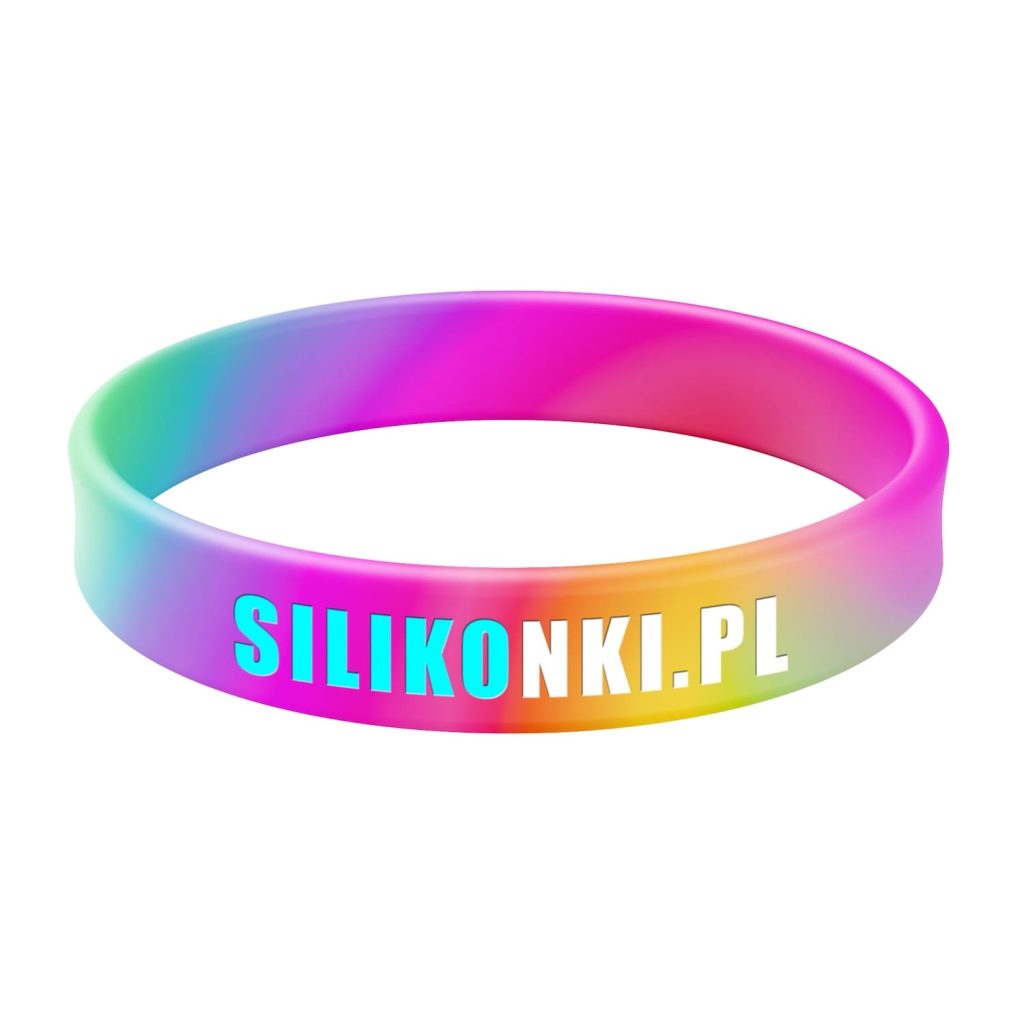 Opaska silikonowa swirl z tłoczeniem wklęsłym i wypełnieniem w 2 kolorach