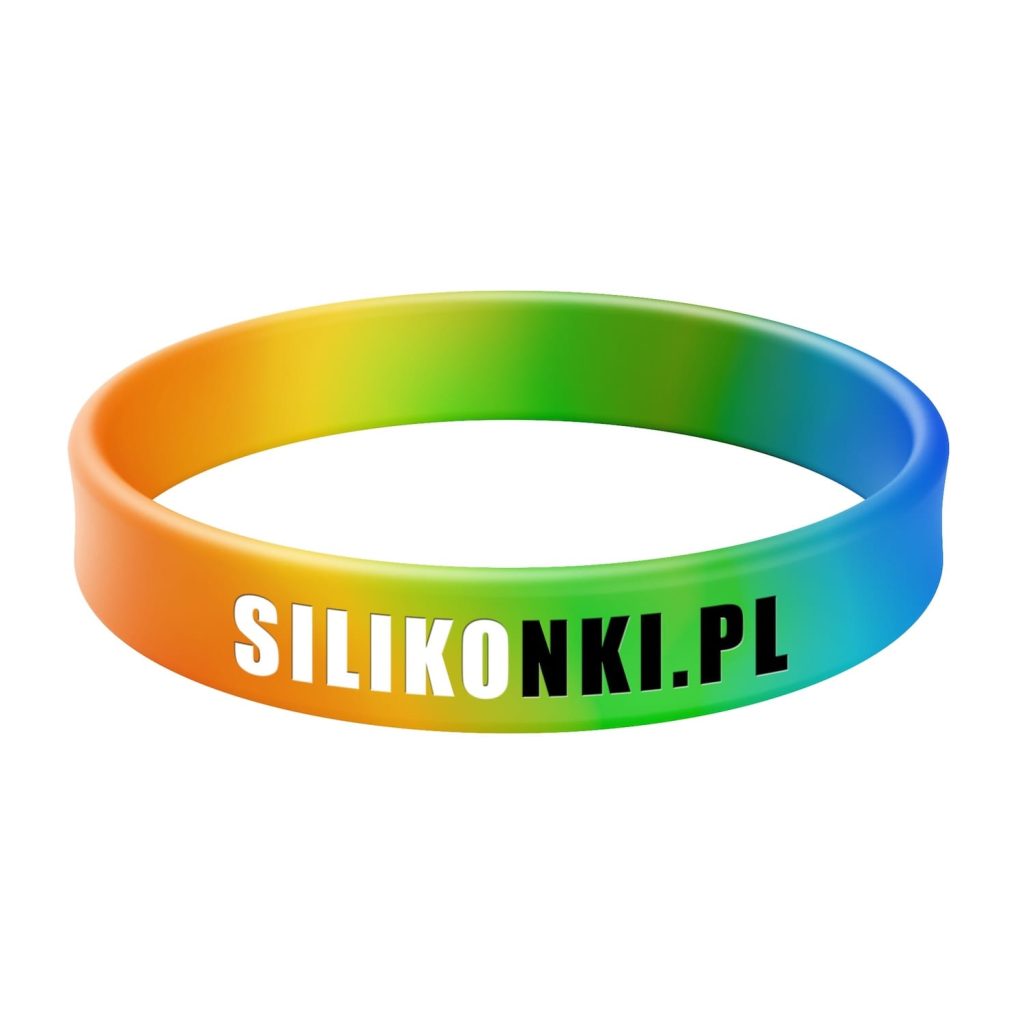 Opaska silikonowa typu swirl z tłoczeniem wklęsłym i wypełnieniem 2 kolory