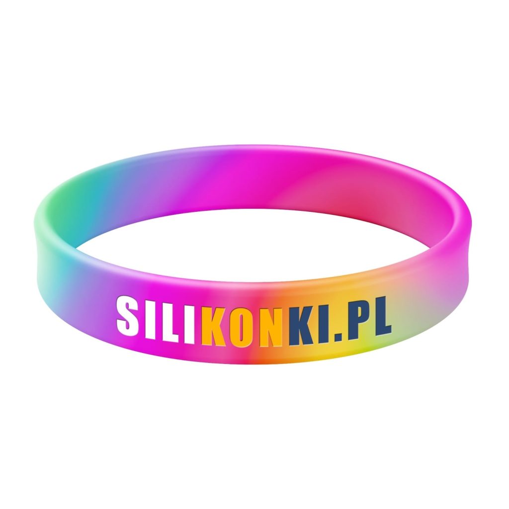 Opaska silikonowa swirl z tłoczeniem wklęsłym i nadrukiem w 3 kolorach