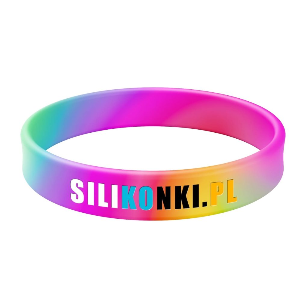 Opaska silikonowa swirl z wklęsłym napisem i wypełnieniem w 4 kolorach