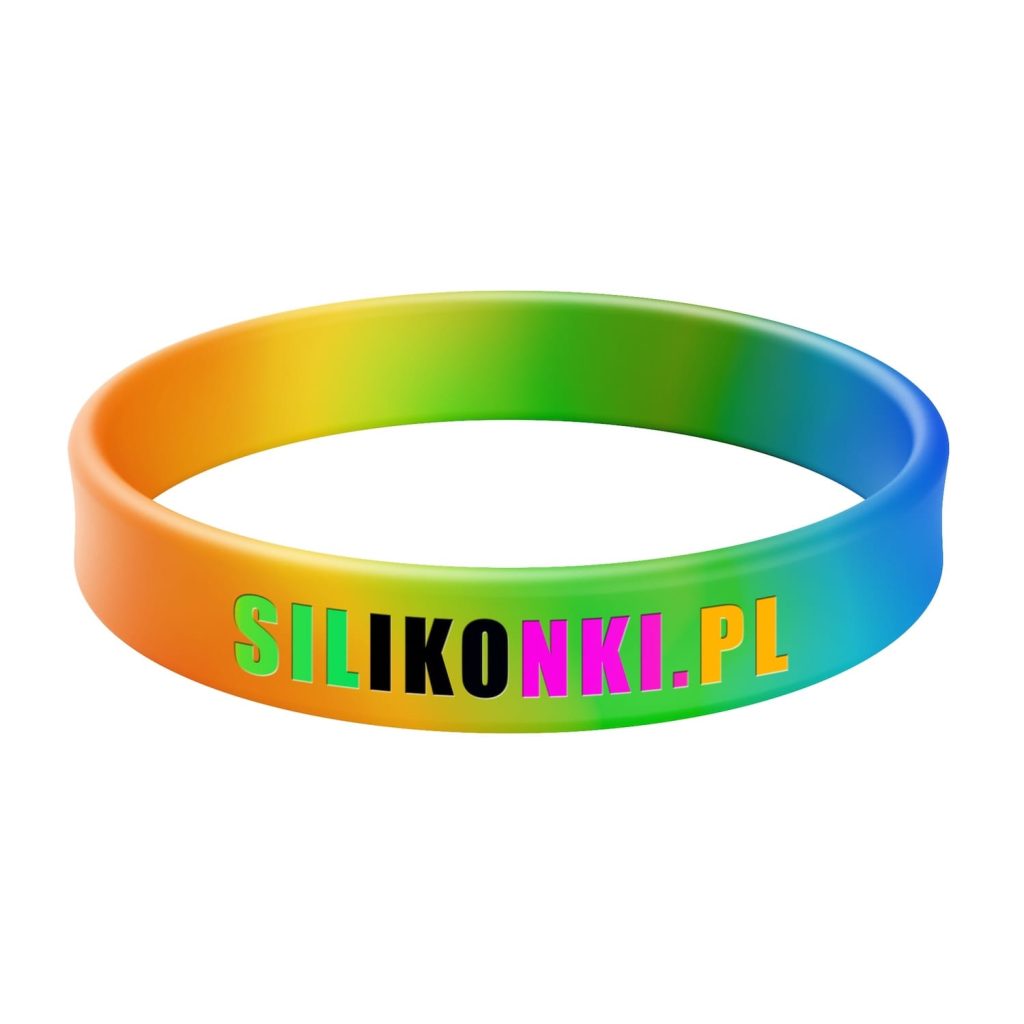 Opaska silikonowa swirl z tłoczeniem wklęsłym i wypełnieniem 4 kolory