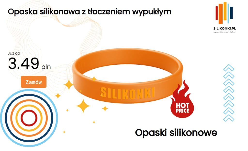 Opaska silikonowa z tłoczeniem wypukłym
