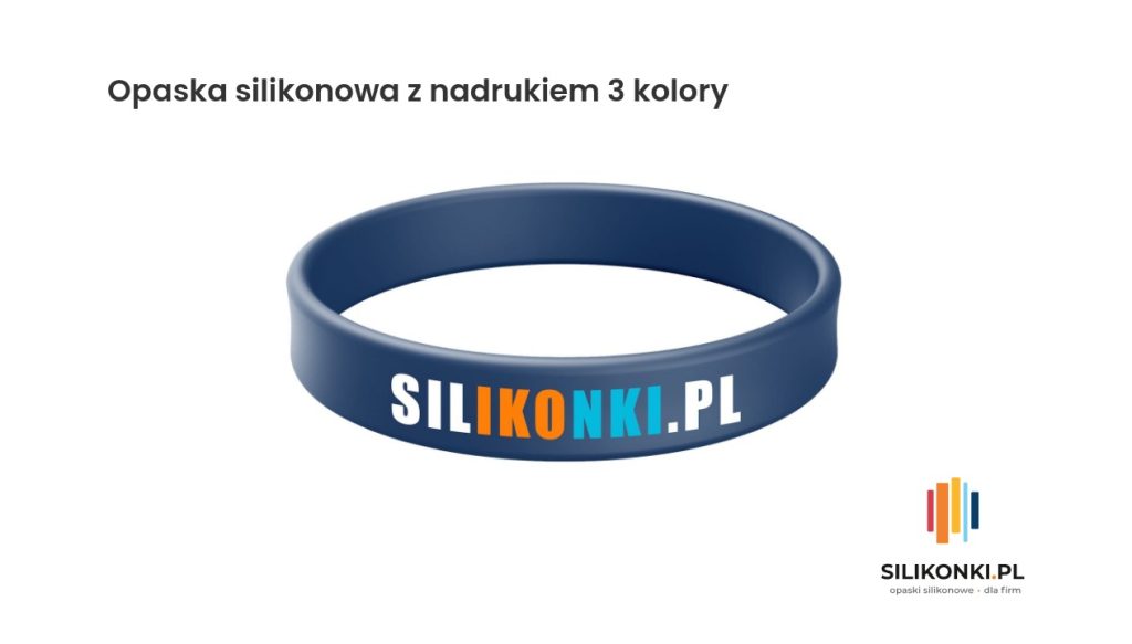Opaska silikonowa z nadrukiem w trzech kolorach