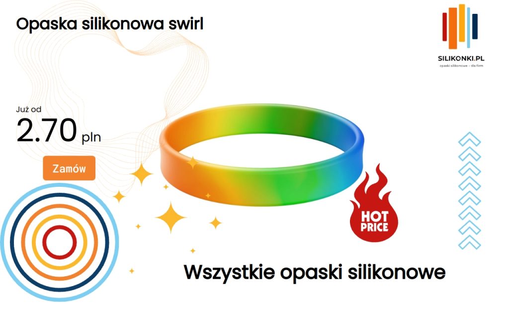 Opaska silikonowa swirl w kolorowe wzory