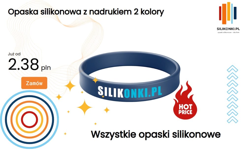 Opaska silikonowa z nadrukiem dwóch kolorów