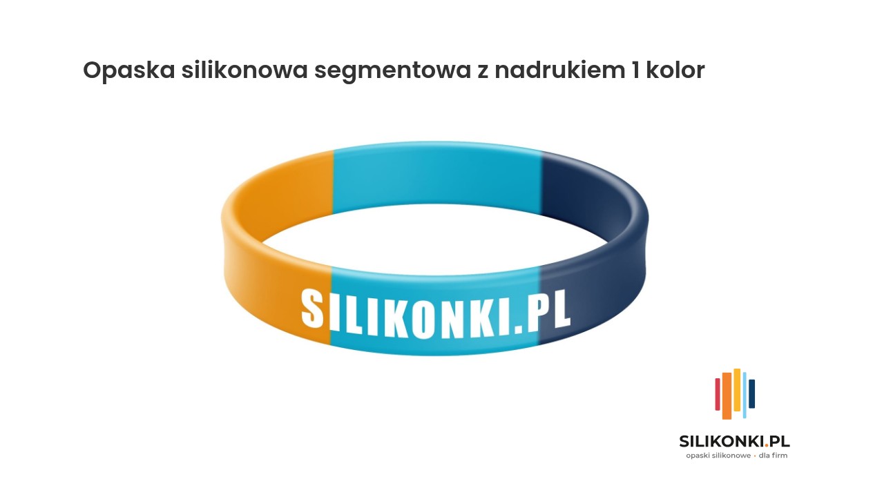 Opaska silikonowa segmentowa z nadrukiem jednego koloru
