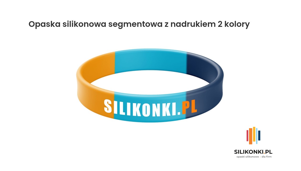 Opaska silikonowa segmentowa z nadrukiem w dwóch kolorach