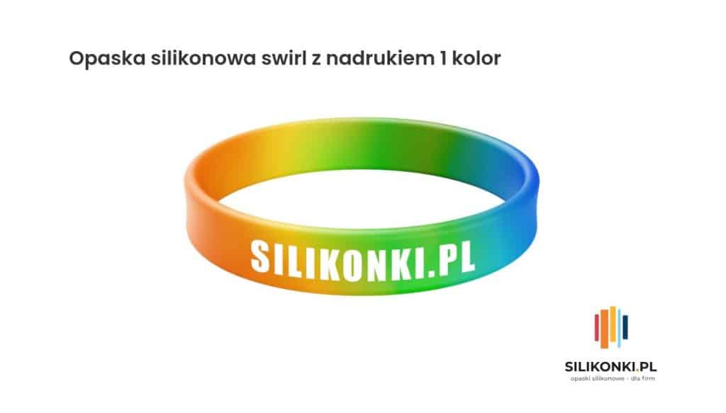 Opaska silikonowa swirl z jednokolorowym nadrukiem