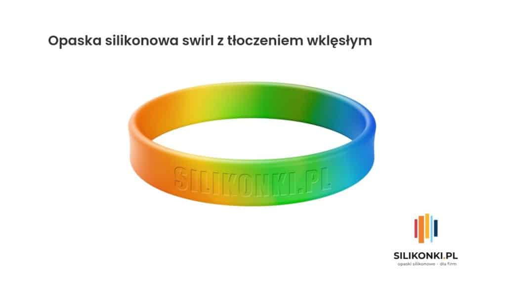 Opaska silikonowa z wzorem swirl i tłoczeniem wklęsłym