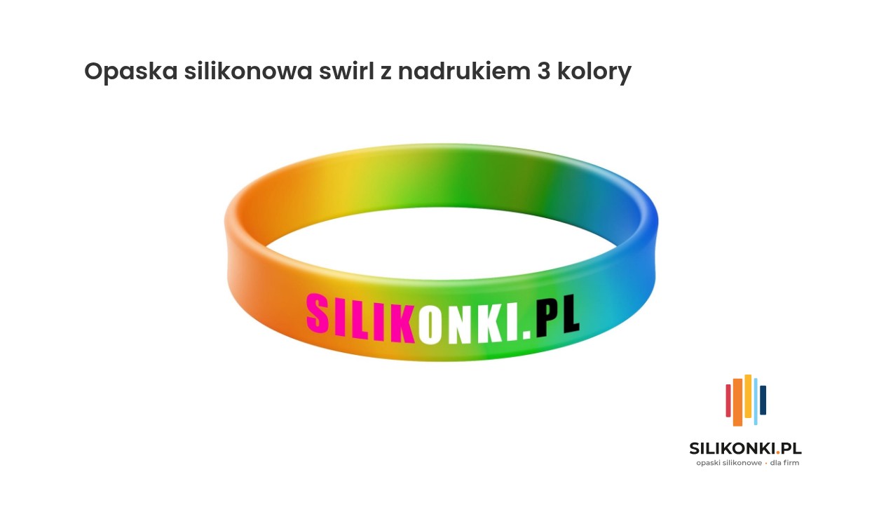 Opaska silikonowa swirl z nadrukiem 3 kolory Opaska silikonowa z wzorem swirl w trzech kolorach