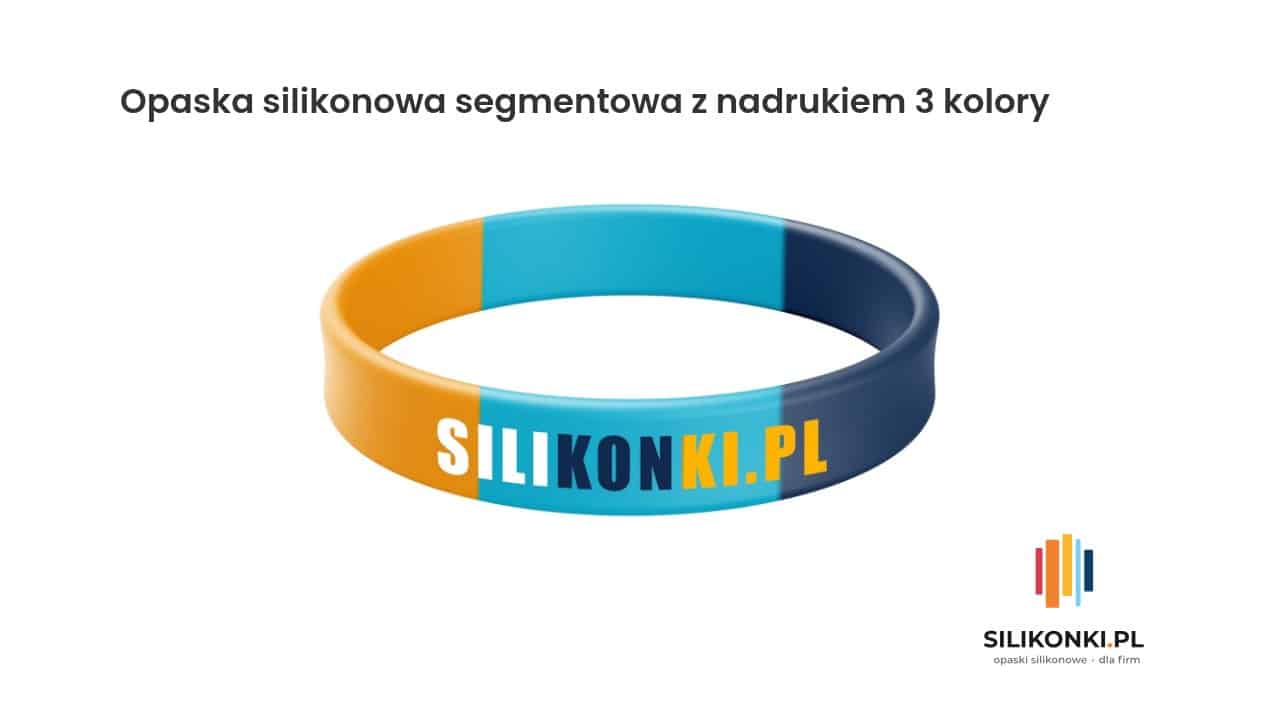 Opaska silikonowa segmentowa z nadrukiem 3 kolory Opaska silikonowa segmentowa z nadrukiem 3 kolory
