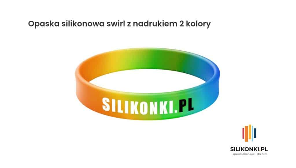 Opaska silikonowa Swirl z nadrukiem dwóch kolorów